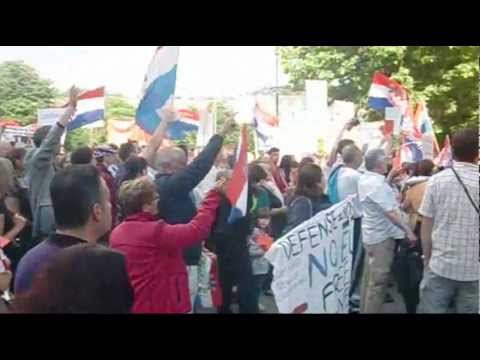 Croatian Anti-Government Protest - Stuttgart, Germany (Stock Footage)