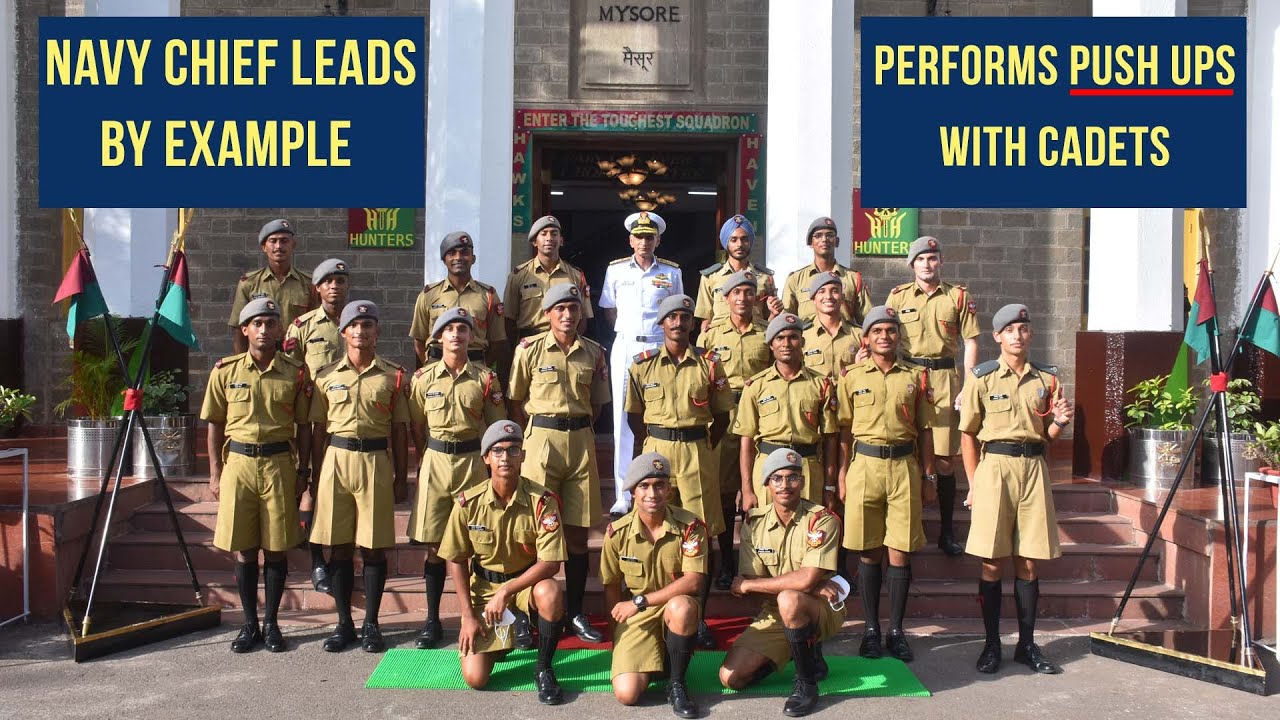 Navy Chief Admiral Karambir Singh Performs Push Ups with Young Cadets- Leads By Example