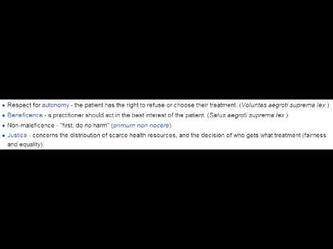 Core Ethical Principles - Patient Autonomy, Beneficence, Nonmaleficence & Justice