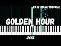 JVKE Golden Hour Easy Piano Tutorial