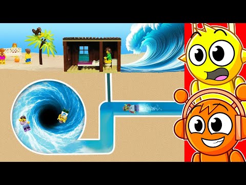 Reacting to VORTEX vs BEACH TSUNAMI Lego
