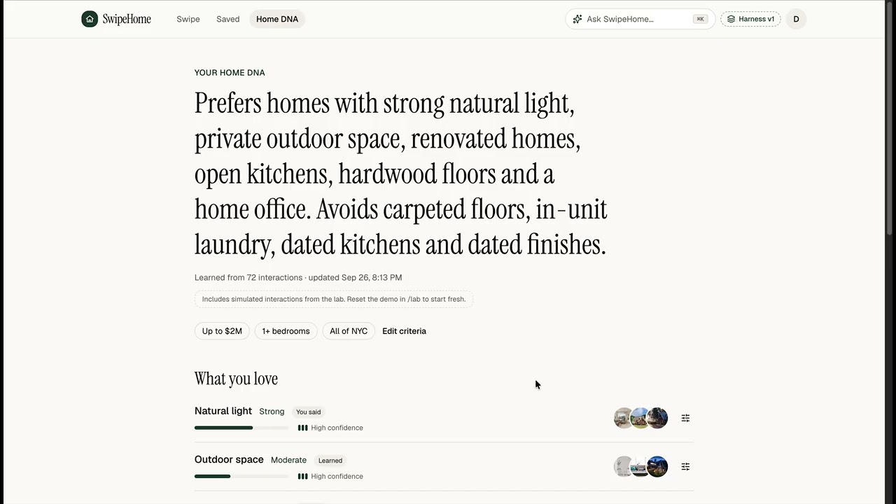 SwipeHome — Demo video