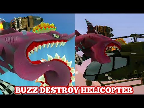 Hungry Shark World - Buzz (Helicoprion) Shark Destroy Helicopter