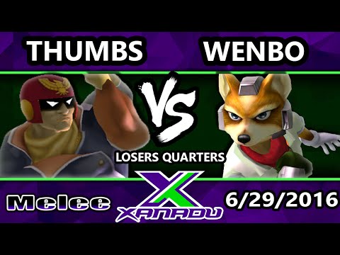 S@X 156 - Thumbs (Captain Falcon) Vs. Wenbo (Fox) SSBM Losers Quarters - Smash Melee