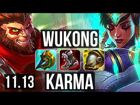 WUKONG & Ezreal vs KARMA & Vayne (SUPPORT) | 6/0/6, 400+ games, Dominating | KR Master | v11.13