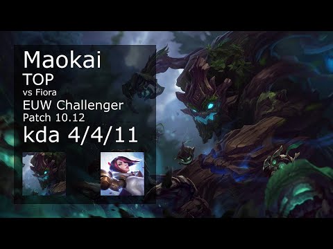 Maokai vs Fiora Top - EUW Challenger 4/4/11 Patch 10.12 Gameplay