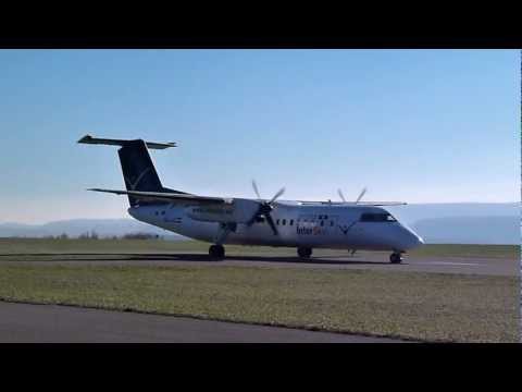 InterSky Dash8-300Q Take-Off at Aalen-Elchingen (EDPA)