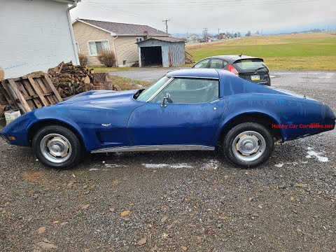 1977 Dark Blue Corvette Blue Leather Int For Sale Video