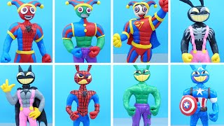 Making POMNI, JAX mod Superhero Spiderman, Hulk & Venom 🎪 Amazing Digital Circus Clay Figure