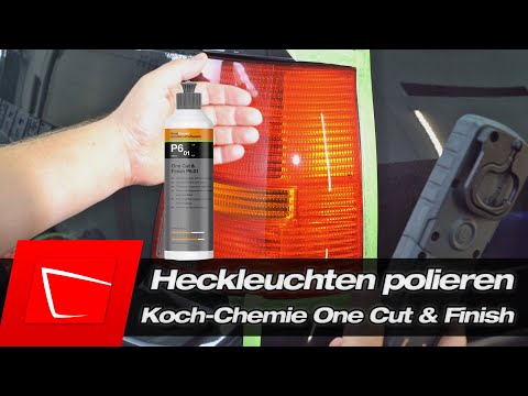 Polieren mit einem Pad und einer Politur - mit Koch-Chemie One Cut & Finish Heckleuchten polieren