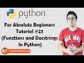 Functions And Docstrings | Python Tutorials For Absolute Beginners In Hindi #23