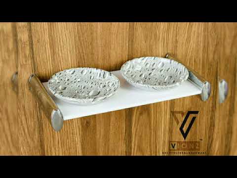 Vionz White Acrylic Double Soap Dish, Size: 6