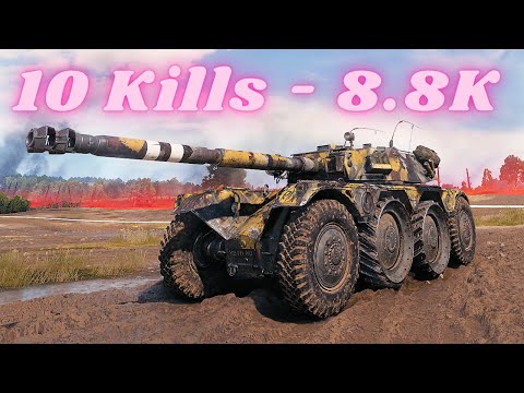 Panhard EBR 105 alone against 9 - 10 Kills 8.8K Damage  World of Tanks Replays