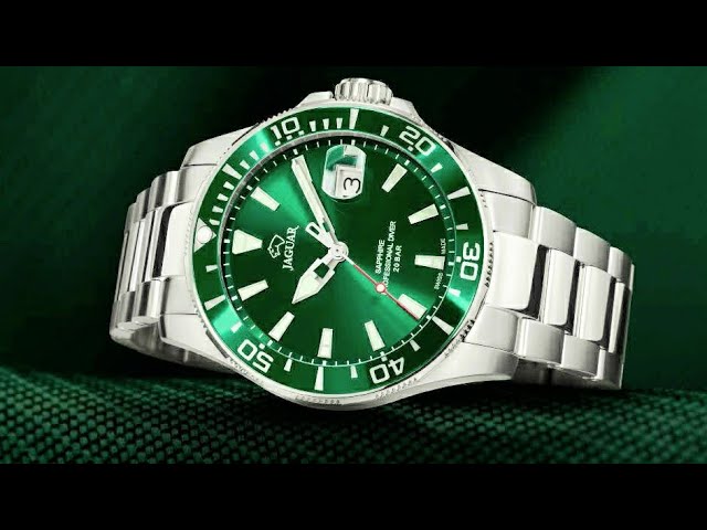 Vídeo relacionado con Jaguar Reloj Modelo J860/B de la colección Executive, Caja de 43,5 mm Verde con Correa de Acero para Caballero