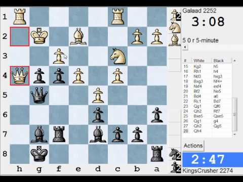 Partita di scacchi LIVE Blitz (veloce) n. 762 contro Galaad (2252) (Difesa indiana dei re) (E98) ...