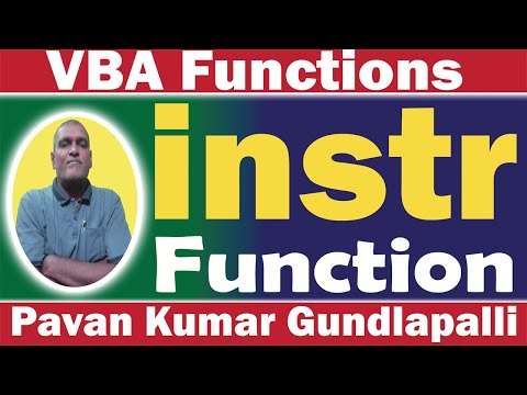 Instr Function in Excel VBA  || VBA Functions