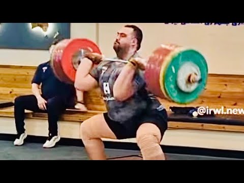 Ali Davoudi (+110) 230 kg power clean and jerk