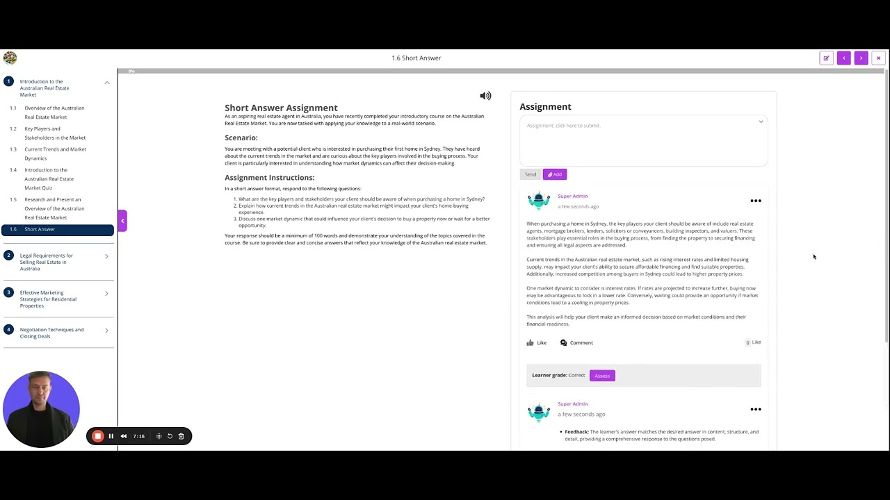 Create Open Answer Questions with AI Feedback