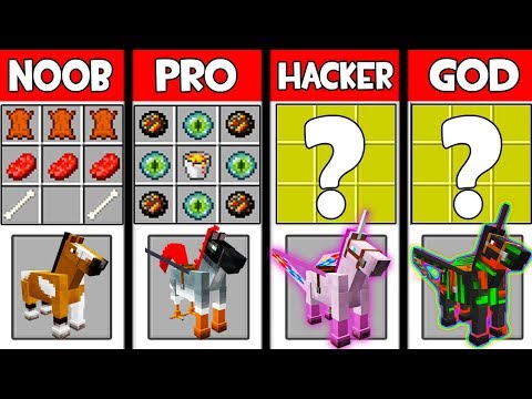 Minecraft Battle: SUPER HORSE CRAFTING ! NOOB vs PRO vs HACKER vs GOD in Minecraft Animation