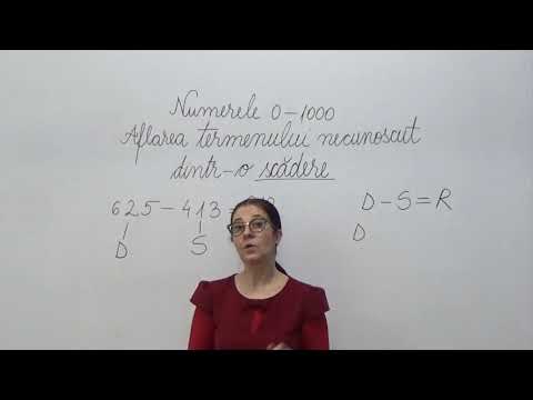 Aflarea termenului necunoscut dintr-o operație de scădere