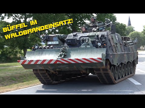 Bergepanzer BÜFFEL donnert zum Waldbrand in Lübtheen 2019 - Bundeswehr hilft im Inland!