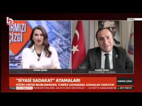 Genel Başkanımız Kadem Özbay,Halk Tv’de yayınlanan Kırmızı Çizgi programında gazeteci Gözde Şeker’in canlı yayın konuğu oldu ve proje okulu atamalarının ``keyfi yapıldığını`` ve ``kriterlere dayalı olmadığı ifade etti.  | EĞİTİM İŞ