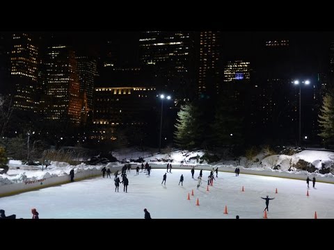 After dark in New York's Central Park, winter's chill and icy thrills
