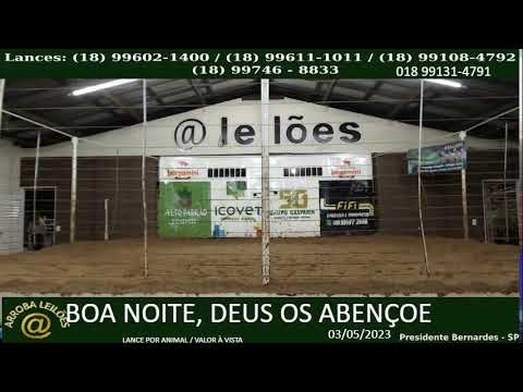 57º LEILÃO @ ARROBA LEILÕES - 03/05/2023 - PRESIDENTE BERNARDES/SP - AO VIVO