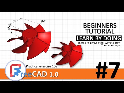 FreeCAD 1.0 beginners tutorial #7: 3D exercise 109, additive & subtractive tools, Sketch attachment