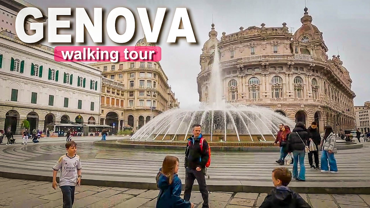 Immersive street-level walking tour through Genoa Via Garibaldi, Italy, showcasing authentic urban landscapes, local architecture, and the vibrant atmosphere of the city's neighborhoods