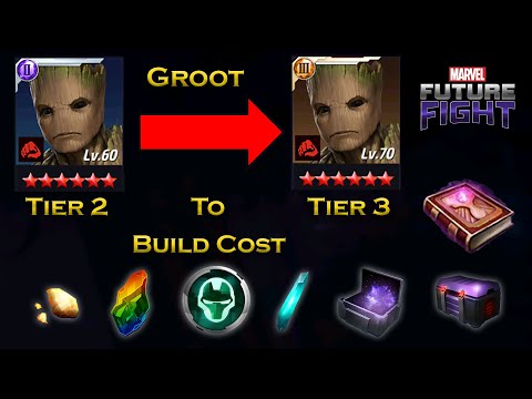 Groot Tier 2 To Tier 3 Build Cost Information for Beginners - Marvel Future Fight