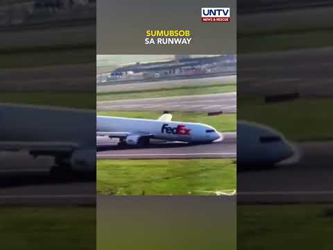 Cargo plane, sumubsob sa runway nang mag emergency landing sa Istanbul airport