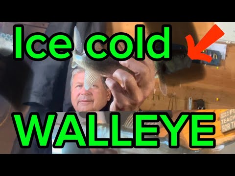 ICING FREEZING COLD WALLEYE with my grandpa￼