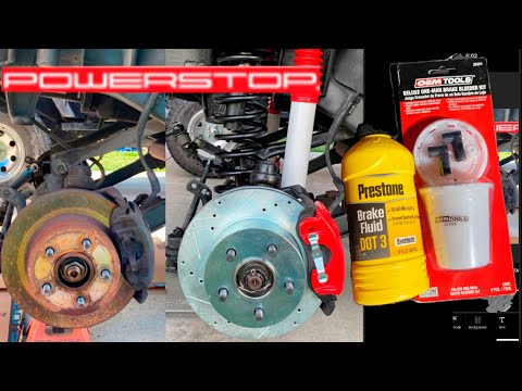 How To Install Power Stop Evolution Sport Z23 Brake kit On Jeep Wrangler YJ & TJ + DIY Brake Bleed