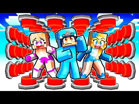Surviving 100 BUTTONS Block With MY CRAZY FAN GIRLS...