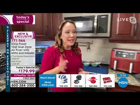 Ninja Foodi 10Quart Dual Zone Air Fryer with Mitts and K...