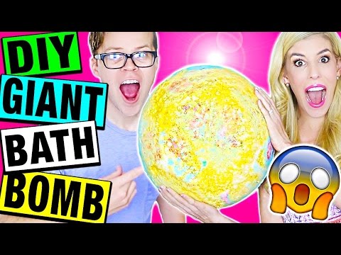 DIY GIANT BATH BOMB! How To Make a HUGE Rainbow Bath Bomb! Video