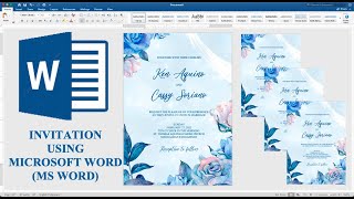 LIGHT BLUE OR BLUE | How to make WEDDING INVITATION in Microsoft Word (MS Word) | Cassy Soriano