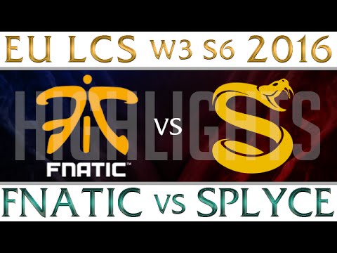 Fnatic vs Splyce Highlights EU LCS Week 3 Day 2 Spring 2016 S6 FNC vs SPY W3