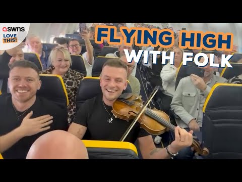 Irish folk gig breaks out on flight to Lanzarote! 🎻🛫 | LOVE THIS!