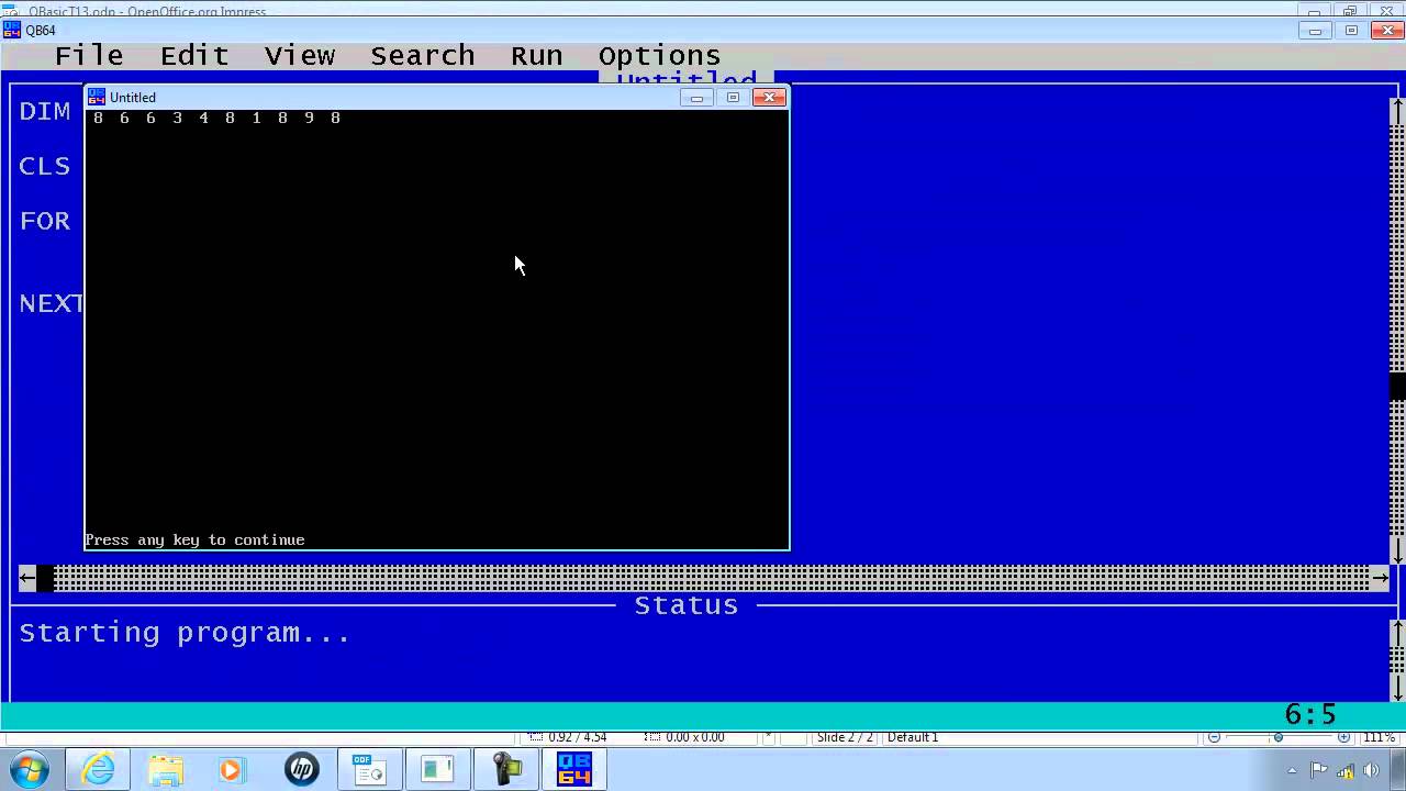 QBasic Tutorial 13 - Random Numbers - QB64 - Randomize