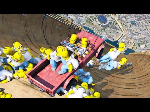 Homer Simpson in GTA 5 Crazy Jumps-Falls-Ragdolls #2 [Euphoria physics | Funny Moments]