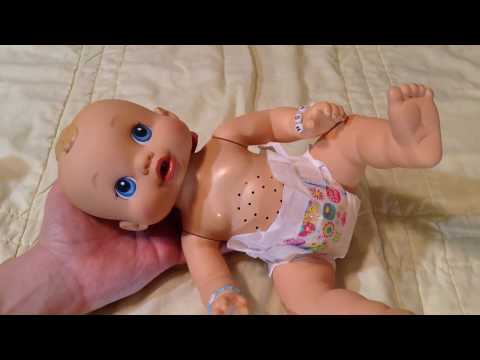Baby Alive Wets n Wiggles Boy Doll Sherlock Feeding and Diaper Change Video