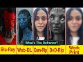 What Is PreDVDRip DVDrip HDRip WEBRip WEB DL BluRay Etc Explained In Hindi