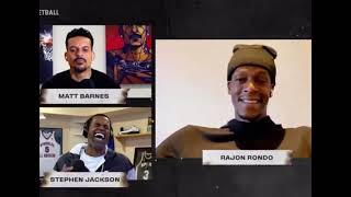 Rajon Rondo Funny In Interview With Matt Barnes And Stephen Jackson Live video