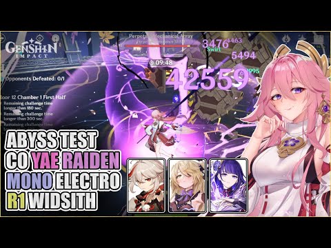 C0 Yae Raiden Mono Electro in Spiral Abyss 2.4/2.5 Floor 12-1-1 | R1 Widsith | F2P | Genshin Impact
