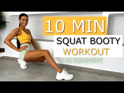 10 Minute INTENSE FAT BURNING SQUAT WORKOUT | BOOTY & LEGS | No equipment, no repeat, no jumping