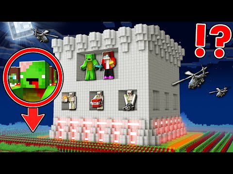 Insane Minecraft Build: Security House vs Zombies - JJ Rabbit & Mikey