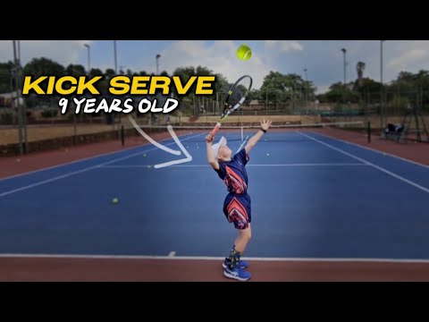 Teaching My 9-Year-Old the HARDEST Serve in Tennis (Kick Serve)