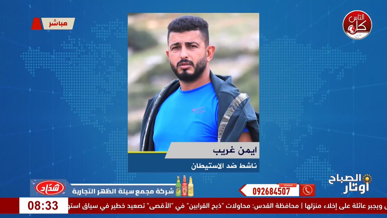 مخططات التهويد تحكم الخناق على حياة الفلسطينين : لقاء ايمن غريب ناشط ضد الاستيطان في الأغوار